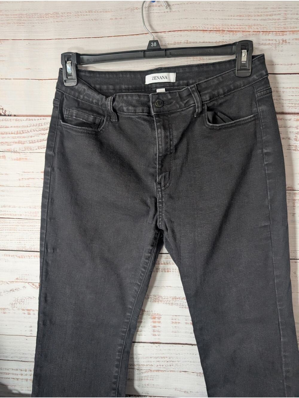 Zenana Women's Size 31 Black Denim Jeans High Waisted Straight Leg